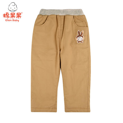 棉果果冬季女童梭织弹力斜纹布夹棉梭织长裤M422200821737 商品图0