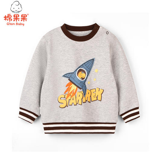 棉果果冬季男童挂里火箭图案套头卫衣M412180221706 商品图0