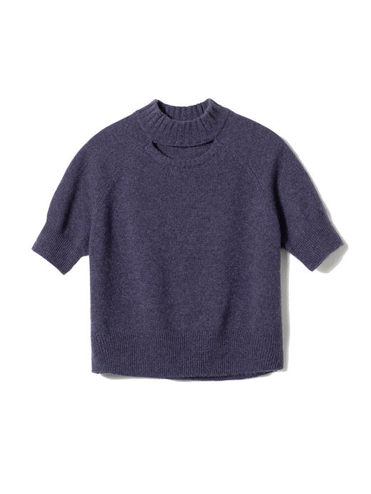 女士2021新款纯山羊绒半高圆领短袖套头衫 商品图4