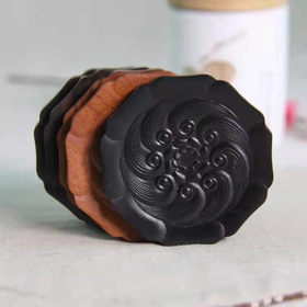 水浪莲花纹杯垫°紫光檀&酸枝