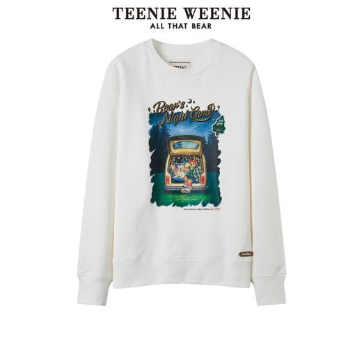TeenieWeenie小熊圆领套头印花卫衣女宽松摩卡棕显瘦短款上衣秋冬TTMA214901T 商品图4