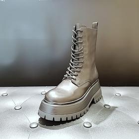 LFGJ 6140   时尚牛皮绑带厚底马丁靴