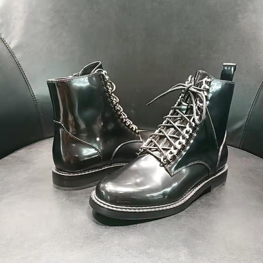 LFGJ  9207  真皮英伦马丁靴马丁靴女鞋厚底帅气黑色低筒短靴 商品图2