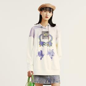 MIIDII谜底2021冬新款休闲连帽图案印花时尚卫衣女214MV2548