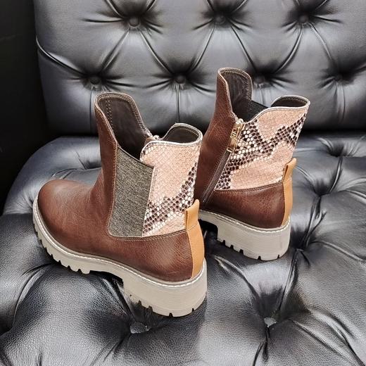 LFGJ 0126 秋冬新款真皮平底复古马丁靴 商品图5