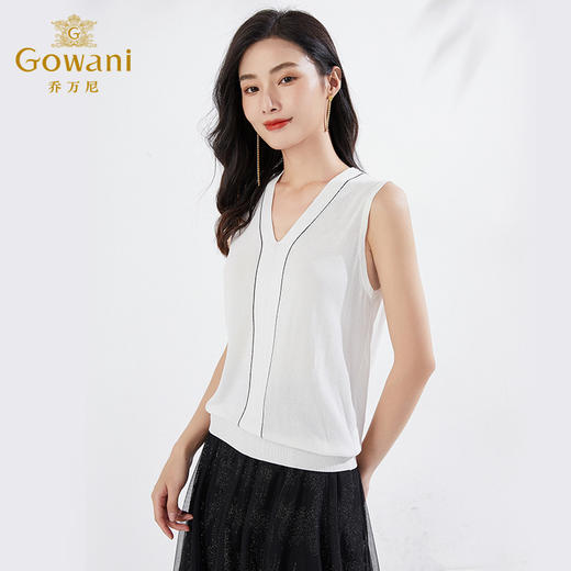 乔万尼真丝桑蚕丝衬衫无袖EI3M188 商品图1