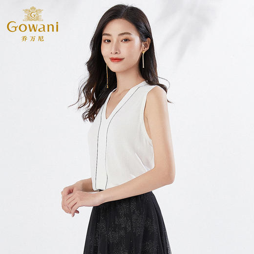 乔万尼真丝桑蚕丝衬衫无袖EI3M188 商品图2