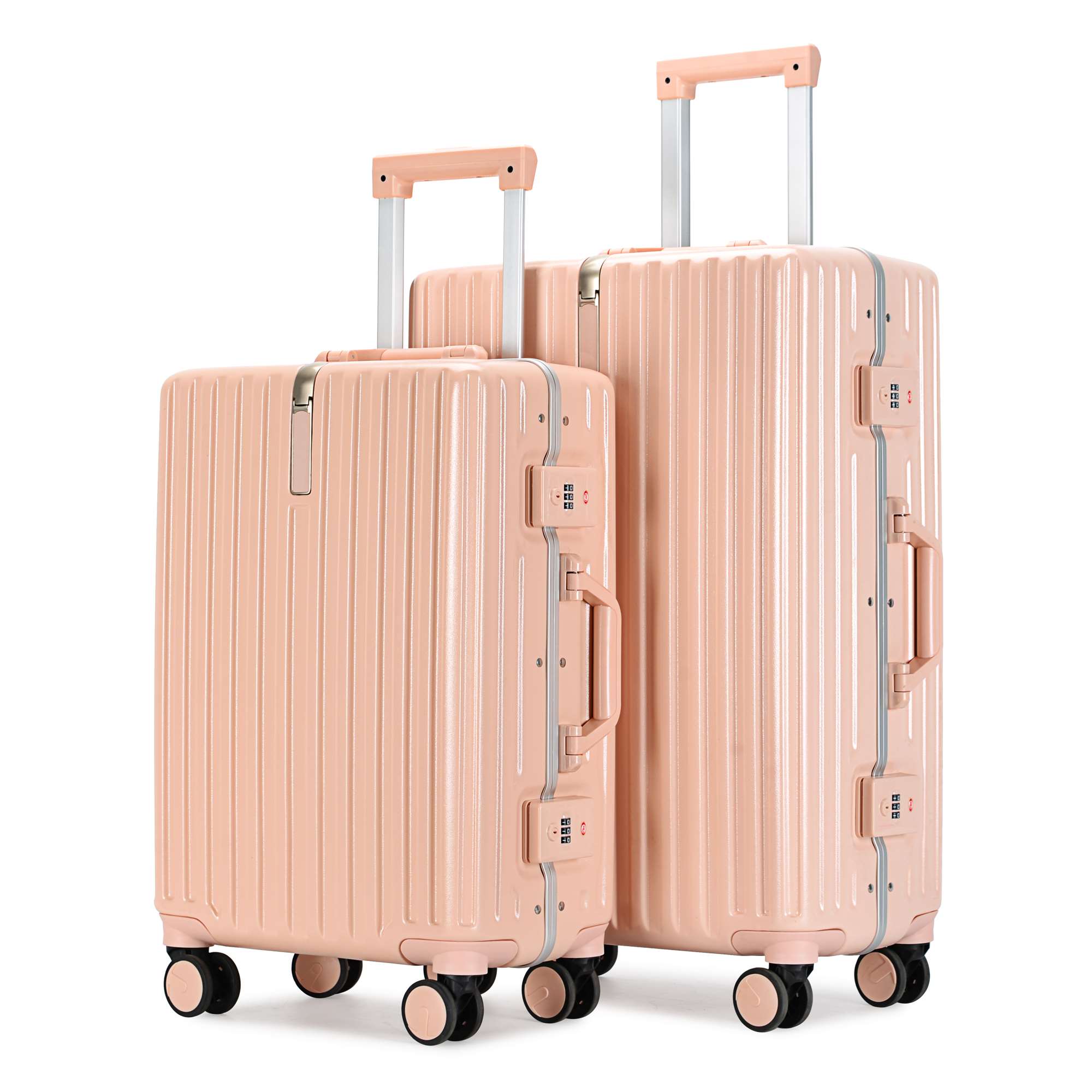 自然醒偶像版高品质PC铝框箱万向滚轮 抗压拉杆 防刮耐磨 嵌入式海关锁 金属防撞护角 一体化铝框SY