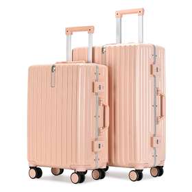 自然醒偶像版高品质PC铝框箱万向滚轮 抗压拉杆 防刮耐磨 嵌入式海关锁 金属防撞护角 一体化铝框SY