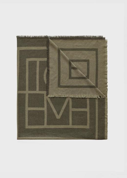 TOTEME 米色/草绿色como羊绒大围巾 商品图7