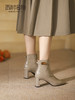 西村名物2021冬季新款女鞋漆皮短靴女高跟细跟真皮女及踝靴T21DS44971 商品缩略图2