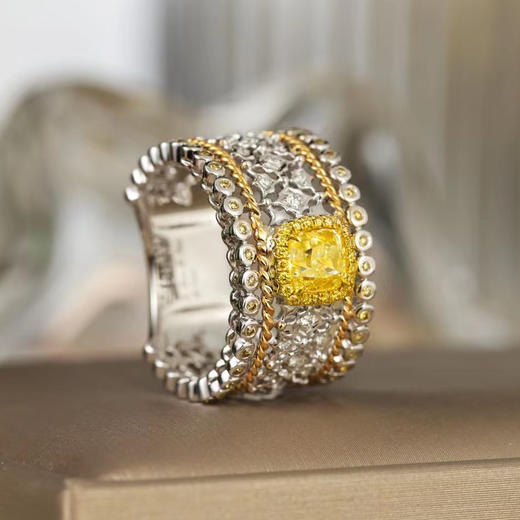 文艺复兴布契拉提黄钻戒指 商品图2