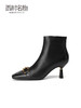 西村名物2021冬季新款方头短靴*雅及踝靴侧拉链细高跟靴T21DS44981 商品缩略图1