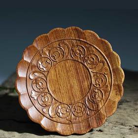 时尚卷莲纹杯垫° 酸枝