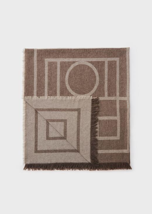 TOTEME 米色/草绿色como羊绒大围巾 商品图3