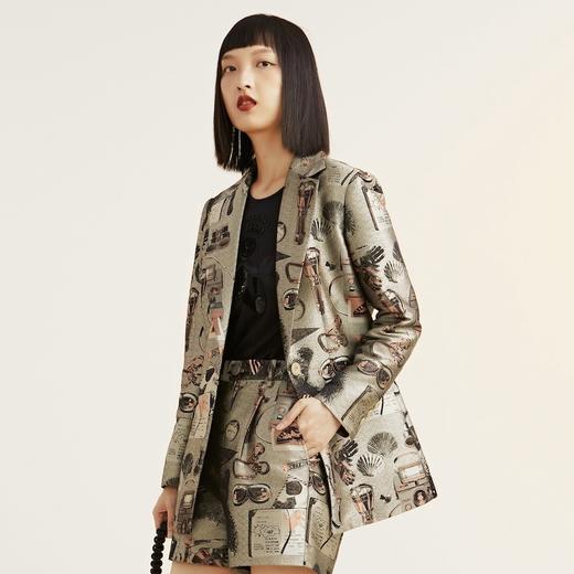 MIIDII谜底2021冬新款高端系列复古收腰西服外套女214GW2633 商品图1