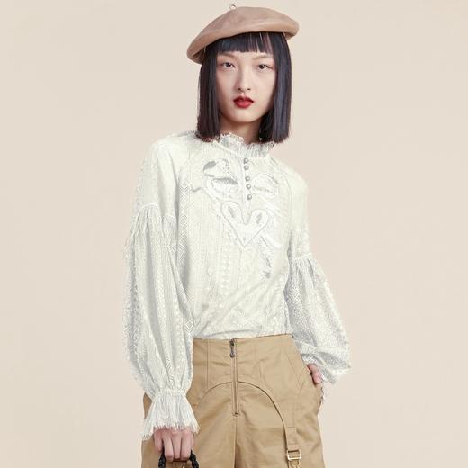 MIIDII谜底2021冬新款复古宫廷两件套蕾丝长袖上衣女214GS2589 商品图1