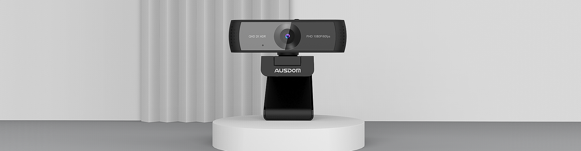 Full HD 1080P Wide Angle View Webcam with Anti-distortion, AUSDOM AW61