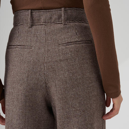 【年终福利/不退换】黑标系列 柏林之秋 羊绒毛暗格纹双面呢阔腿八分裤BP624 商品图3