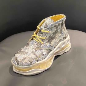 LFGJ  4845  水晶胶底高帮牛皮运动休闲