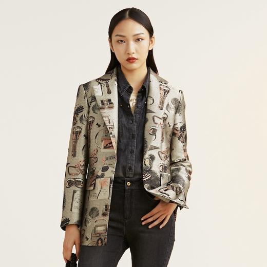 MIIDII谜底2021冬新款高端系列复古收腰西服外套女214GW2633 商品图0