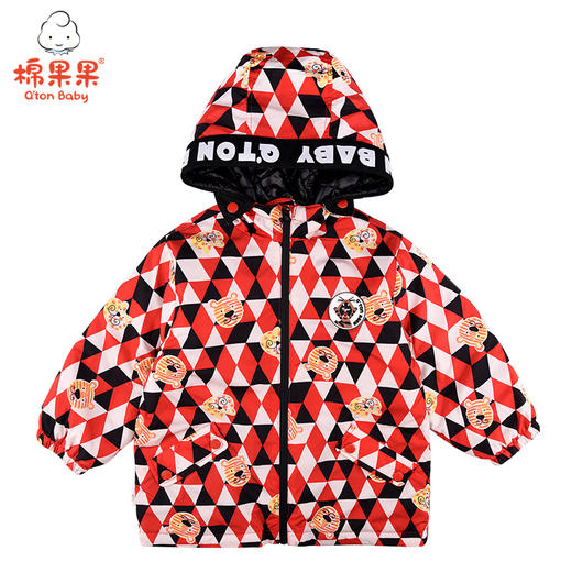 棉果果冬季男童中长款印花棉服M412101820754 商品图0