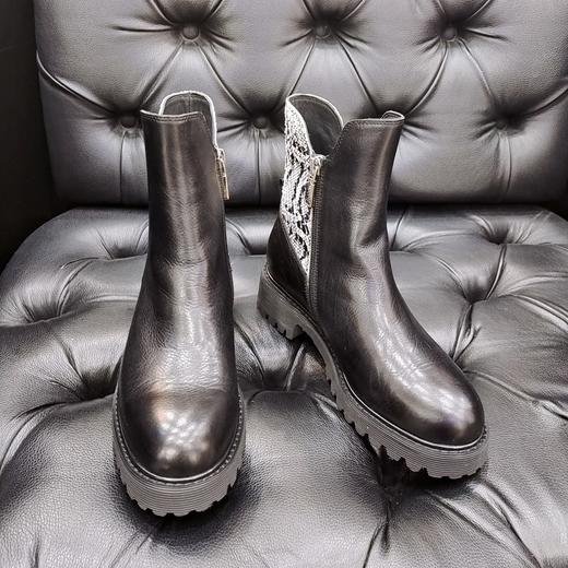 LFGJ 0126 秋冬新款真皮平底复古马丁靴 商品图9