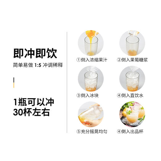 【爵世糖浆系列】栀子花梨风味饮料浓浆1.2KG/瓶   6瓶/箱 商品图3