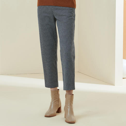 METTE2021年秋冬新品女士商务休闲裤中腰毛呢九分小直筒显瘦裤子 商品图3