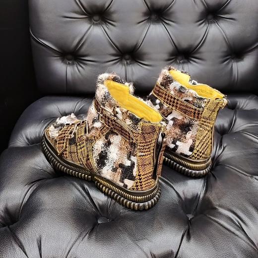 LFGJ 4843 秋冬针织拼接漆面高帮女鞋 商品图9