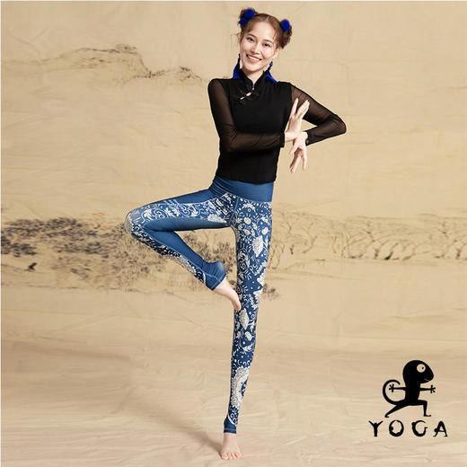 壁虎瑜伽【2110SY0117】复古旗袍长袖T恤（无胸垫）【七十二小时发货】 商品图4