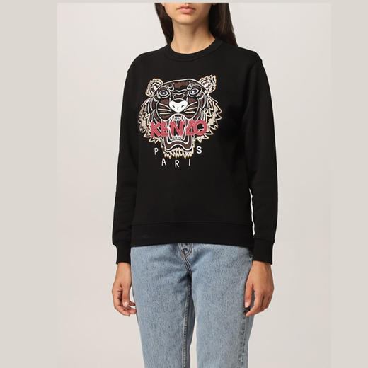 KENZO 高田贤三 经典大虎头 女士卫衣 黑色 FB62 SW824 4XA 99 商品图2