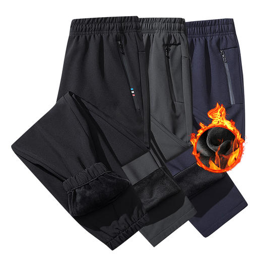 【新款DSK】大依优型大码加绒裤子男士休闲长裤卫裤宽松运动裤松紧腰 商品图2