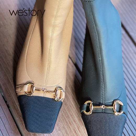 westory2021秋冬新品时装靴短筒女靴细跟W21DS81541 商品图5