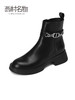 西村名物2021秋冬新款靴子粗高跟英伦百搭皮靴短靴切尔西靴T21DS45241 商品缩略图2