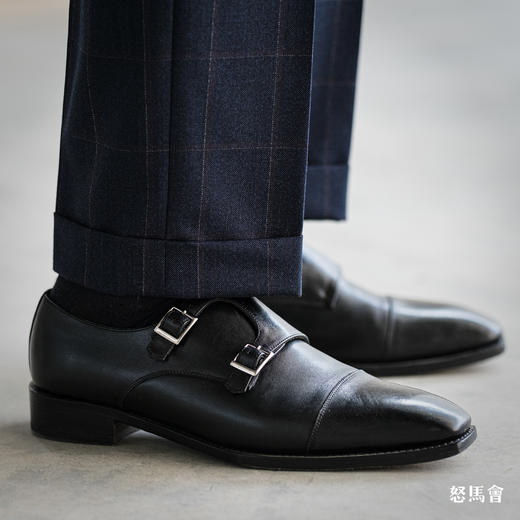 Stylbiella Knight  澳洲美丽诺羊毛360克高克重藏蓝色窗格纹全麻衬套装 商品图10