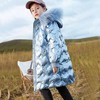 【母婴】儿童加棉加厚冬季棉衣亮皮女童大毛领连帽棉服中长款白鸭绒羽绒服 商品缩略图3