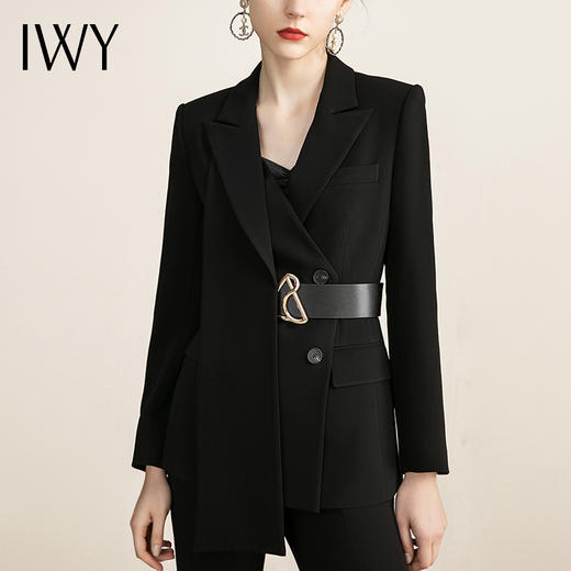 IWY/高级感黑色西装工作服职业装气质时尚售楼部置业顾问女装套装213156C1+P3 商品图4