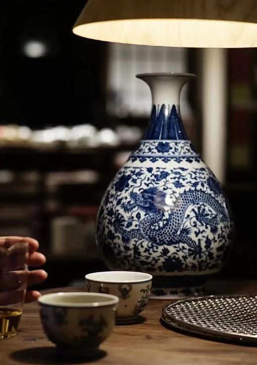 粉彩花卉纹玉壶春瓶摆件 商品图0