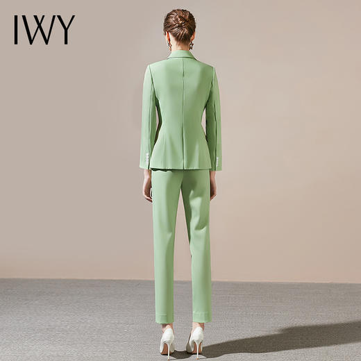 IWY/绿色职业装套装高级西装套裤两件套工服女气质女神范美业套装213168C1+213168P1 商品图3