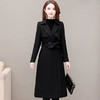 YWE 7762气质优雅纯色风衣纯色收腰外套 商品缩略图0