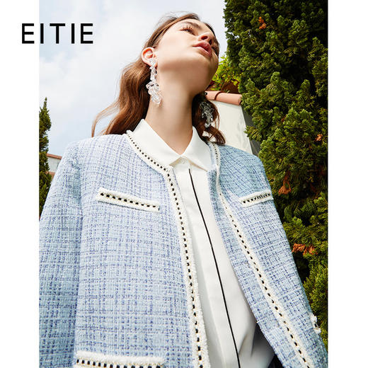 EITIE爱特爱新款洋气经典格纹优雅时尚气质显瘦短外套女C2103808 商品图0