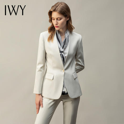 IWY/高端西装套装女正装米白色干练职业装气质女神范美容院工作服OL CP11380 商品图1