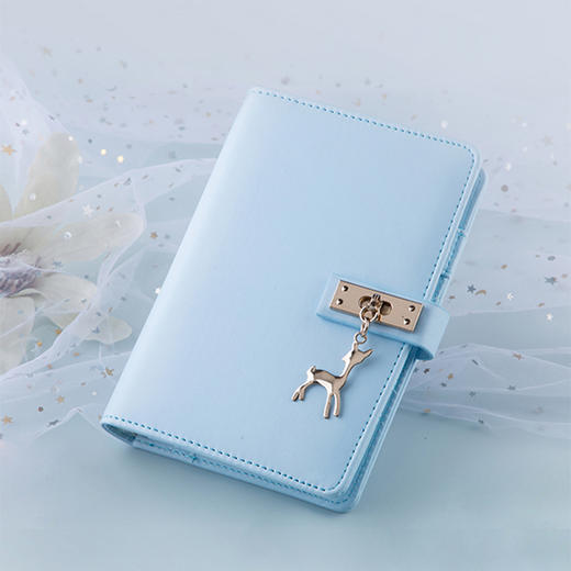 卡杰金属鹿活页本A6蓝色CA6H3243-4手帐本多功能小清新记事本 商品图1