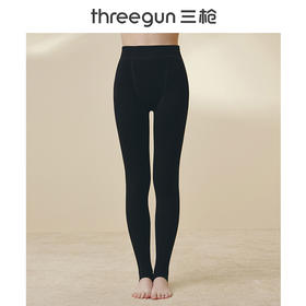 Threegun三枪 【加绒加厚】宽版女士踩脚一体裤打底长裤-60843B031