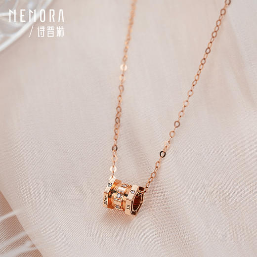 【积分抵值】时光印记玫瑰18K金钻石小蛮腰项链DN046701、DN0467 商品图6