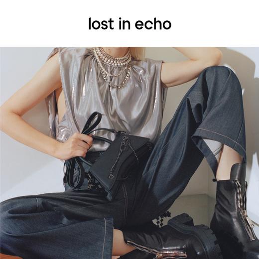 lost in echo 设计师品牌 小号巴雷特金属链斜挎/手提包咖色/哑黑/玫红色 商品图2