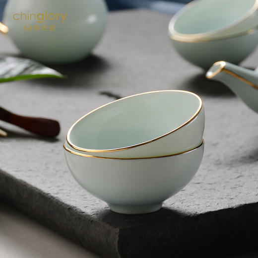 华光陶瓷 华青瓷茶具套装礼盒装 功夫茶具 6头青之幻 商品图1