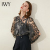 IWY/小众设计感衬衫蕾丝黑色衬衣女早气质职业衬衫薄款上衣213180B1 商品缩略图0