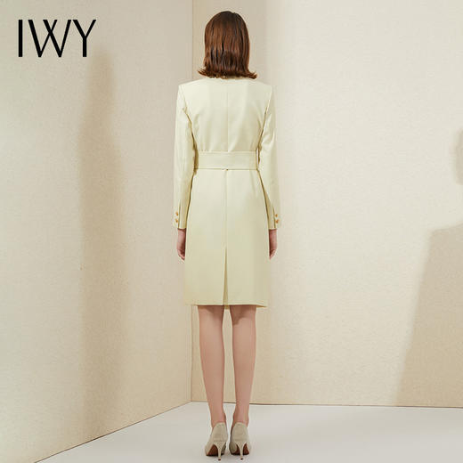 IWY/时尚休闲职业西装外套女双排扣绑带面试套裙中长款杏色西服连衣裙213188Q1 商品图3